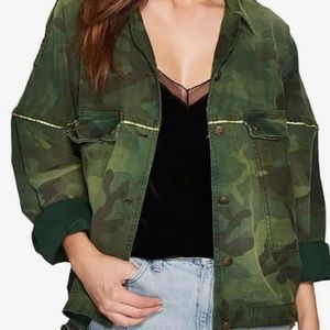 Free People Slouchy Military Jacket - L